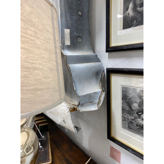 French 19th c. zinc arched oeil-de-boeuf window repurposed with mirror added. Great to add a rustic, historic French...