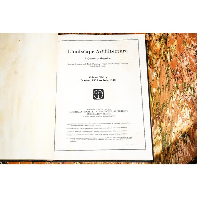 Animal Skin Set of 4, Rare Landscape Architecture Magazine Leather Spine Antique Books Franz Aust For Sale - Image 7 of 15