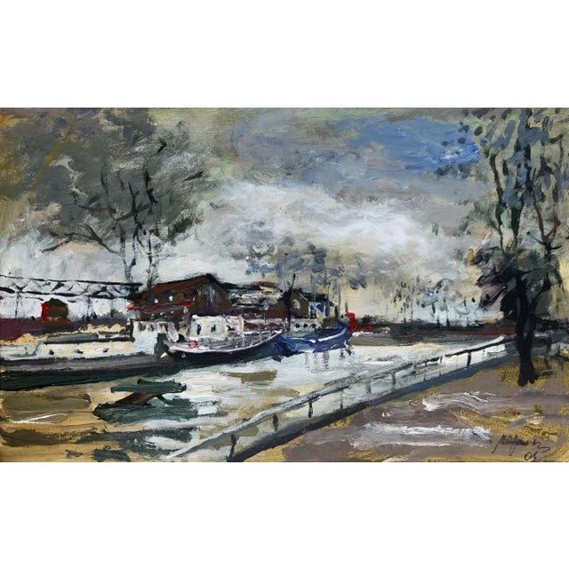 Magdalena Spasowicz, Landscape with Boats, Oil on Board, 2004 For Sale - Image 7 of 7