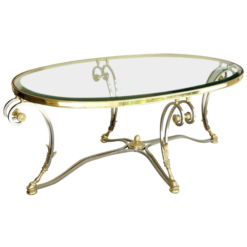 Rare Labarge La Barge Louis Xvi Style Hollywood Regency Oval Glass Top Cocktail Or Coffee Table Chairish