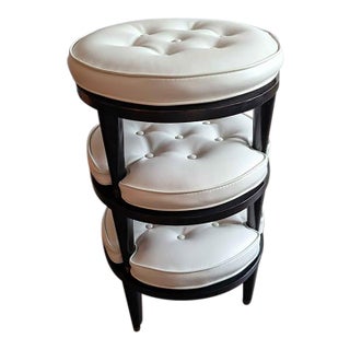 MCM Black & White Stacking Footstools by M Hayat & Bros For Sale