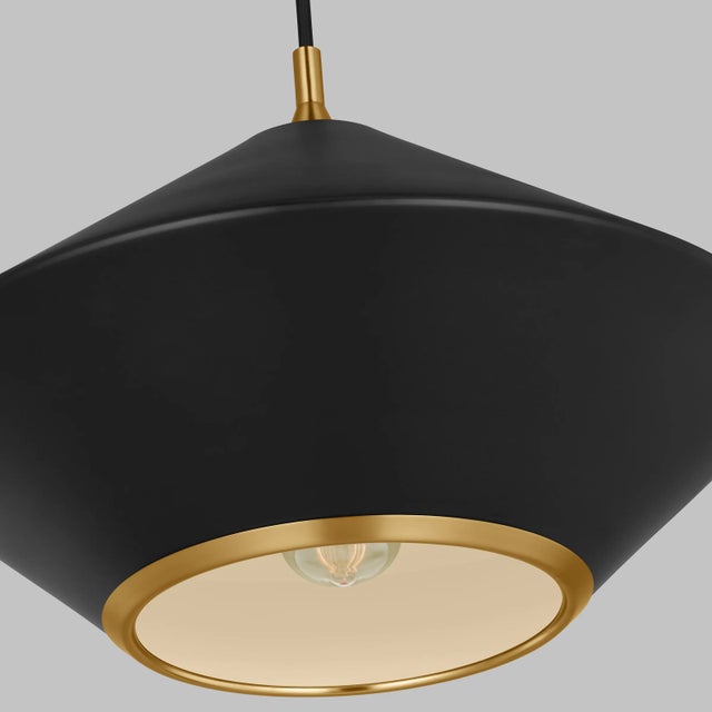 2020s Thomas O'Brien by Visual Comfort Studio Stanza 1-Light Extra Large Pendant in Midnight Black For Sale - Image 5 of 6