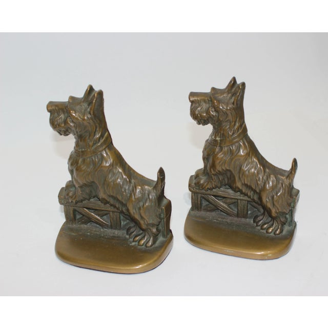Scotty Dog Bookends 1930s Bronze - The Pair For Sale - Image 10 of 12