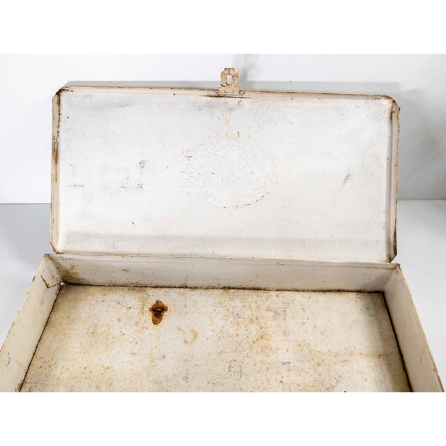 20th Century White Painted Metal First Aid Kit Box With Red Cross For Sale - Image 10 of 11