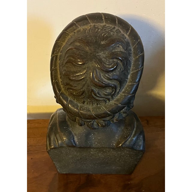 Grand Tour Antique 19th Century Grand Tour Classical Bronze Library Bust or Sculpture of Asclepius, Greco-Roman God of Medicine For Sale - Image 3 of 17