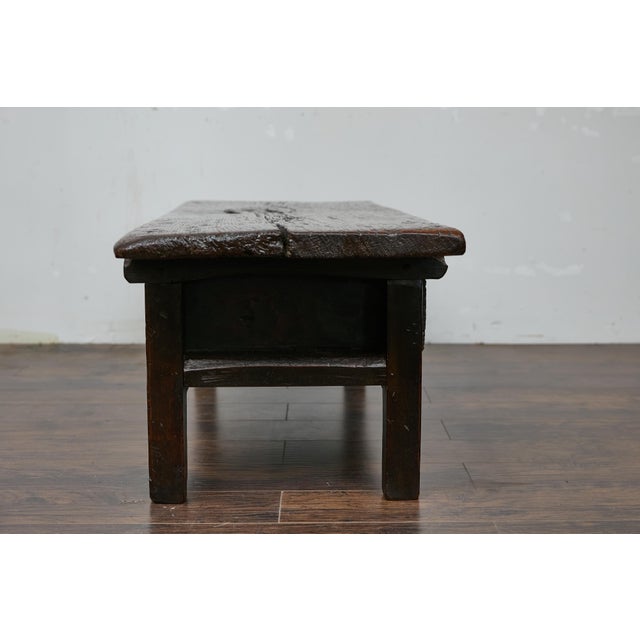 Antique Spanish Oak Coffee Table with Two Carved Drawers, Circa 1800 For Sale - Image 10 of 12
