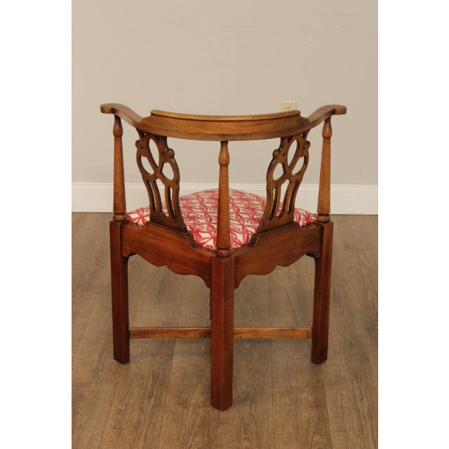 Brown Late 20th Century Chippendale Style Mahogany Corner Chair For Sale - Image 8 of 13