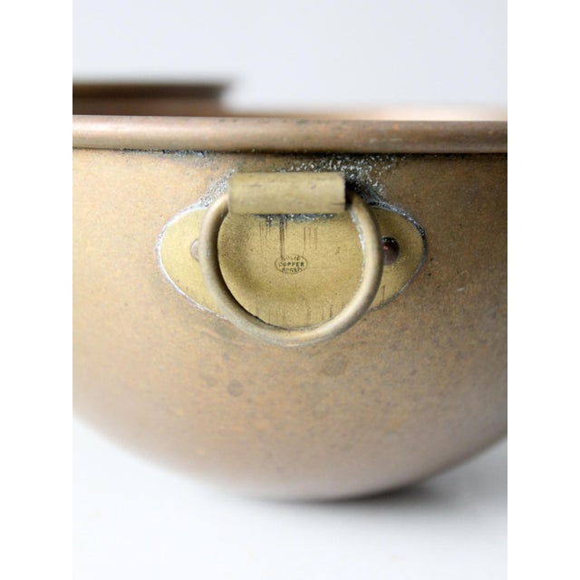 Vintage Copper Mixing Bowls With Hanging Rings Pair For Sale - Image 9 of 13