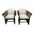 1970s Vintage Black Rattan Chairs - Set of 2 For Sale