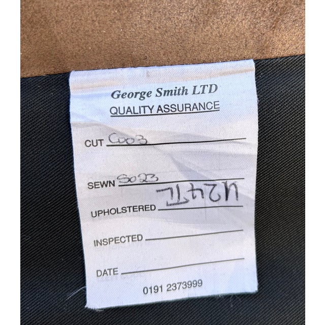 Brown Pair of George Smith Suede Leather Club Chairs – 1999, Handmade in England** For Sale - Image 8 of 10