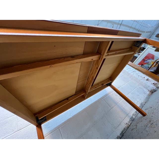 Wood Mid-Century Modern Danish Teak Draw Leaf Dining Table For Sale - Image 7 of 11