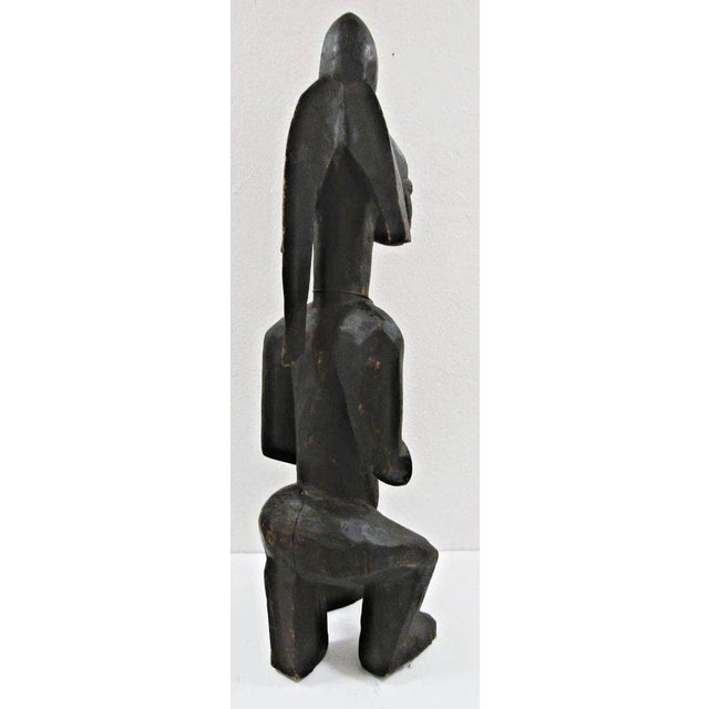 Wood Antique African Mumuye Iagalagana Jagana Seated Figure Sculpture From Nigeria For Sale - Image 7 of 12