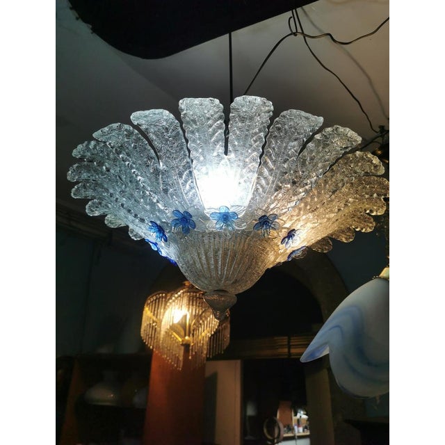 Blue Vintage Ceiling Lamp in Murano Glass, 1960s For Sale - Image 8 of 18