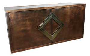 Minimalist Sideboard in Patinated Bronze Metal, 1970s