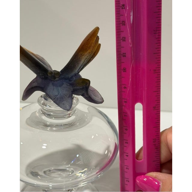 Daum France Flacon Nature Papillon Crystal Perfume Bottle With Pâte De Verre Butterfly & Original Box For Sale - Image 13 of 14