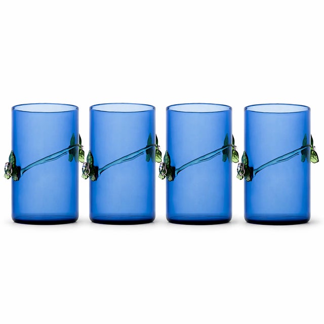 Imagine a delicate, hand blown glass revealing the touch of the artisan who shaped it. These charming glasses are adorned...