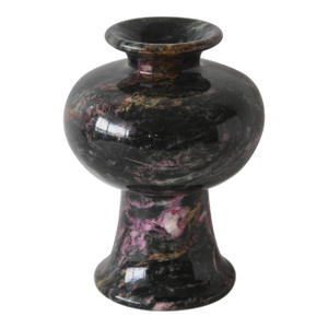 Vintage Black Pink Orange Green Yellow Pink Purple Marble Fluted Vase