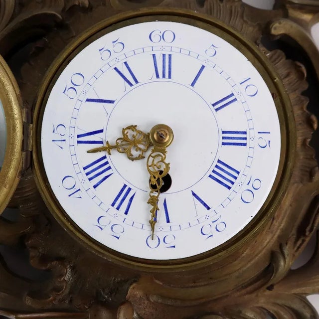 Gilded Bronze Wall Clock For Sale - Image 3 of 10