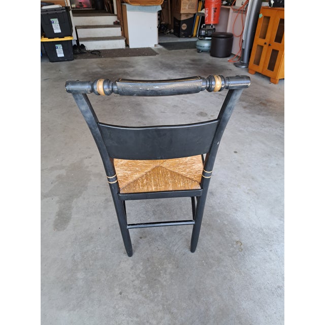 1960s Early American Chair With Woven Rush Seat For Sale - Image 4 of 4