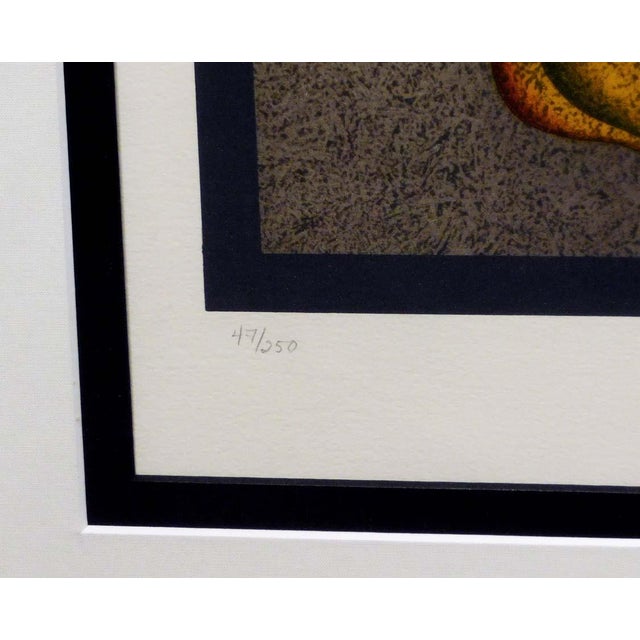 Mikail Chemiakin "Still Life With Fish, Bread and Knife" 1978 Custom Framed For Sale - Image 4 of 6