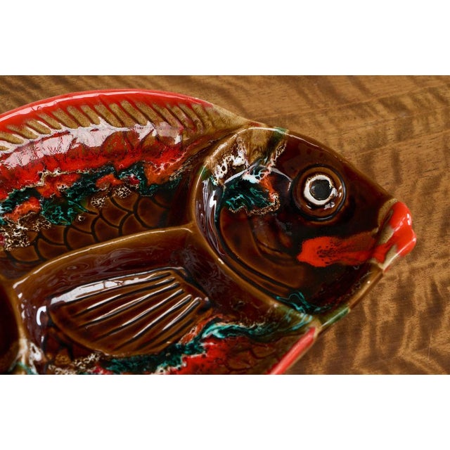 Large Mid-Century Studio Pottery Fish Bowl from Vallauris, France, 1950s For Sale - Image 3 of 11