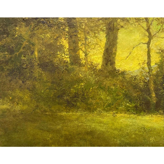 Upstate, Green by Shawn Krueger | Oil on Linen Landscape with Trees and Greenery For Sale