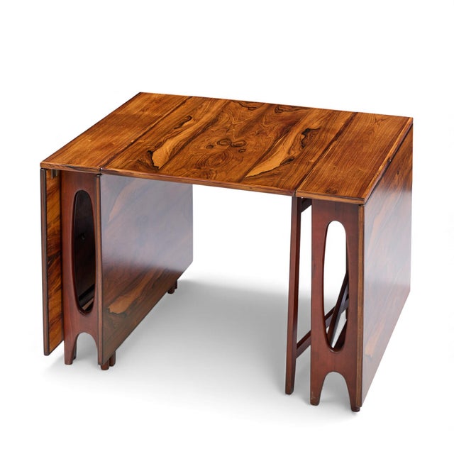 Bendt Winge Mid Century Norwegian Rosewood Drop-Leaf Rosewood Dining Table - Pair For Sale - Image 15 of 17