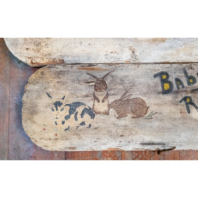 Early 20th C. American Folk Art Pet Advertising Sign for Rabbits and Bunnies For Sale - Image 9 of 12