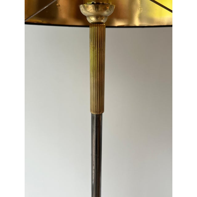 1960s 1960s Mid-Century Modern Gun Metal and brass designer floor lamp For Sale - Image 5 of 12