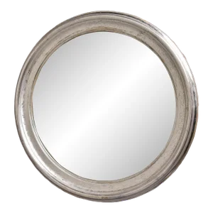 Large Round Louis Philippe Silverleaf Mirror
