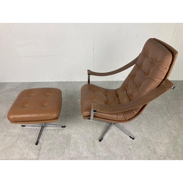 Set of Mid-Century Lounge Chair and Ottoman attributed to Geoffrey Harcourt, 1960s For Sale - Image 6 of 17