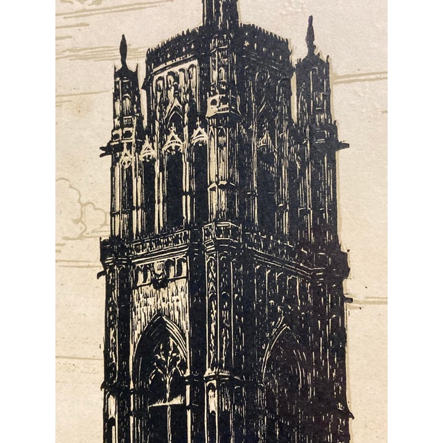Jean Ferrieu, Rodez Cathedral, 1950s, Paper, Framed For Sale - Image 12 of 14