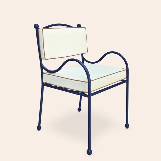 Metal Panarea Armchair in White & Taupe Upholstery by Ceraudo For Sale - Image 7 of 7