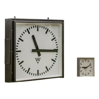 Huge Light-Up Station Clock by Pragotron, 1960s For Sale