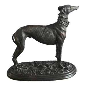 Early 20th Century Greyhound Bronze Sculpture by Mene, Signed
