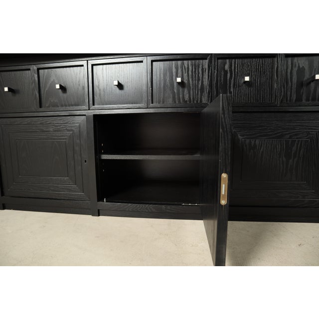 Large Architectural 4-Door Sideboard in Ebonized Wood, 1990s For Sale - Image 12 of 17