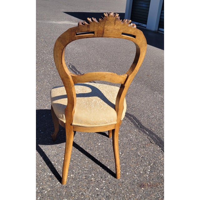 Late 19th Century Set 6 Carved Walnut French Baloon Back Chairs For Sale - Image 5 of 12