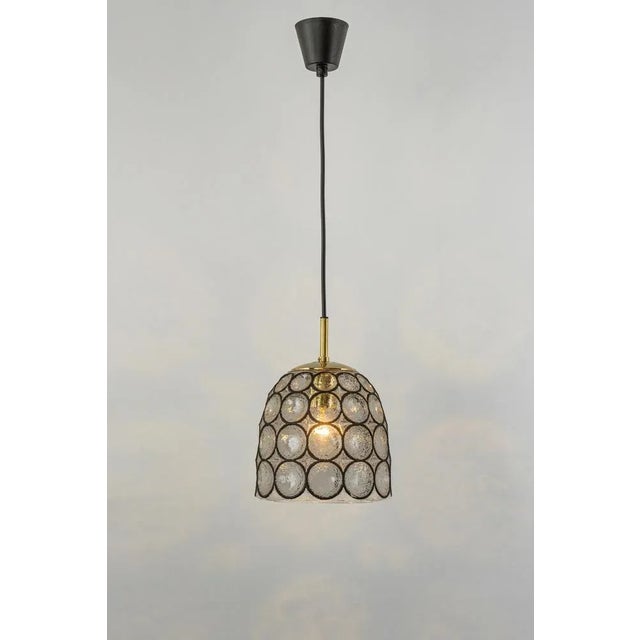 Small Iron & Clear Glass Pendant Lights from Limburg, Germany, 1960s For Sale - Image 3 of 14