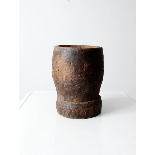19th Century Antique Wooden Mortar For Sale - Image 5 of 11