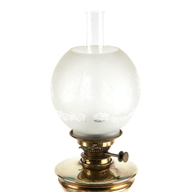Antique Victorian Brass Oil Lamp, 1880 For Sale - Image 3 of 9