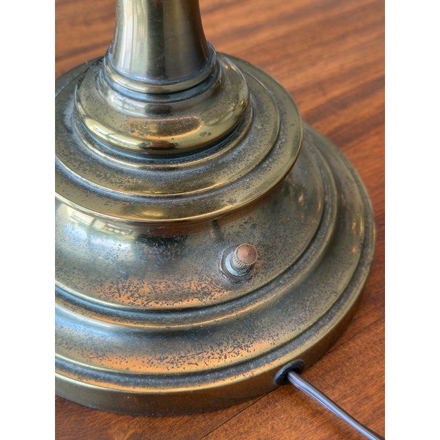 Vintage Stiffel Brass Neoclassical Baluster Table Lamps With Black Empire Shades - a Pair For Sale - Image 10 of 12