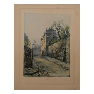 Paul Trelade (Gen Paul), Rue des Saules, Original Signed Engraving For Sale