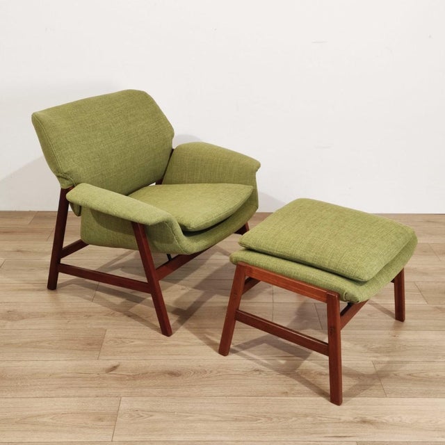 Armchair and Ottoman Mod. 849/849s by Gianfranco Frattini for Cassina, 1950s, Set of 2 For Sale - Image 12 of 12