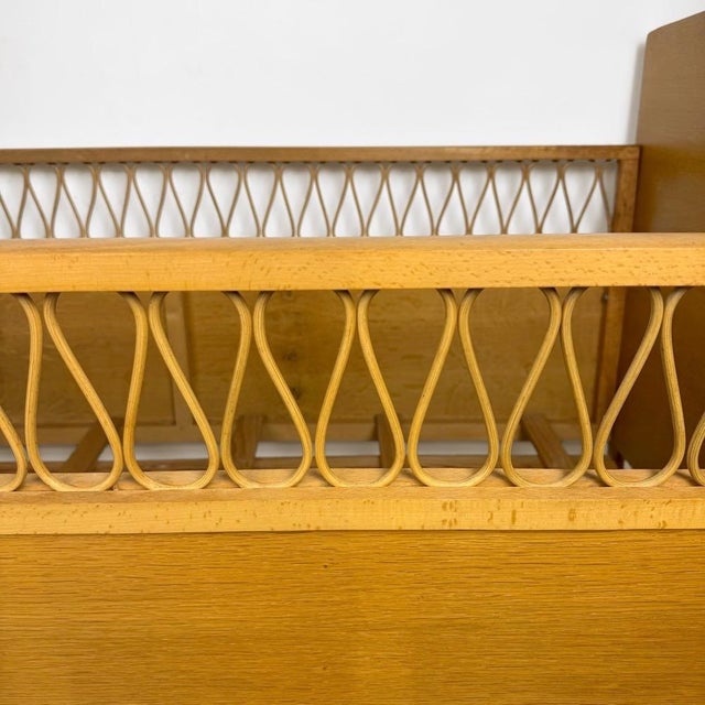 1960s Bohemian Wooden and Rattan Childrens Bed, 1960s For Sale - Image 5 of 12