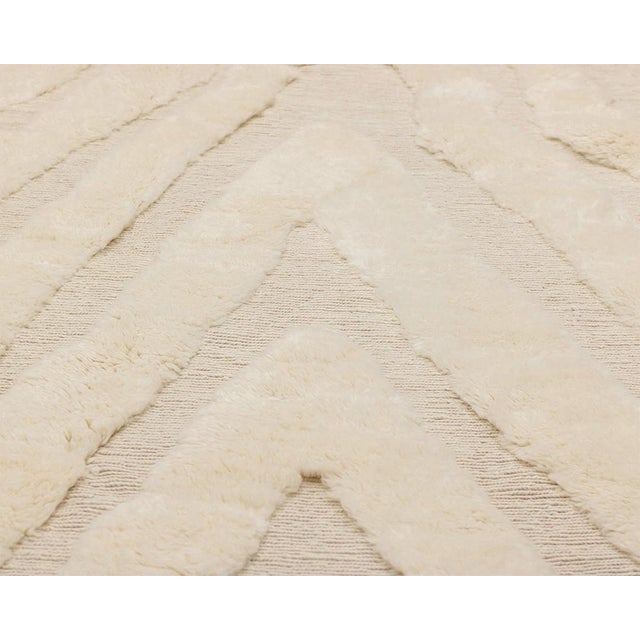 Contemporary Large Hand-Knotted Wool Rug by Azele Studio For Sale - Image 3 of 9