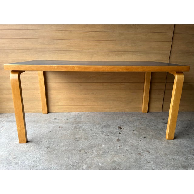 Wood 1950s Attributed to Alvar Aalto Birch Table For Sale - Image 7 of 11