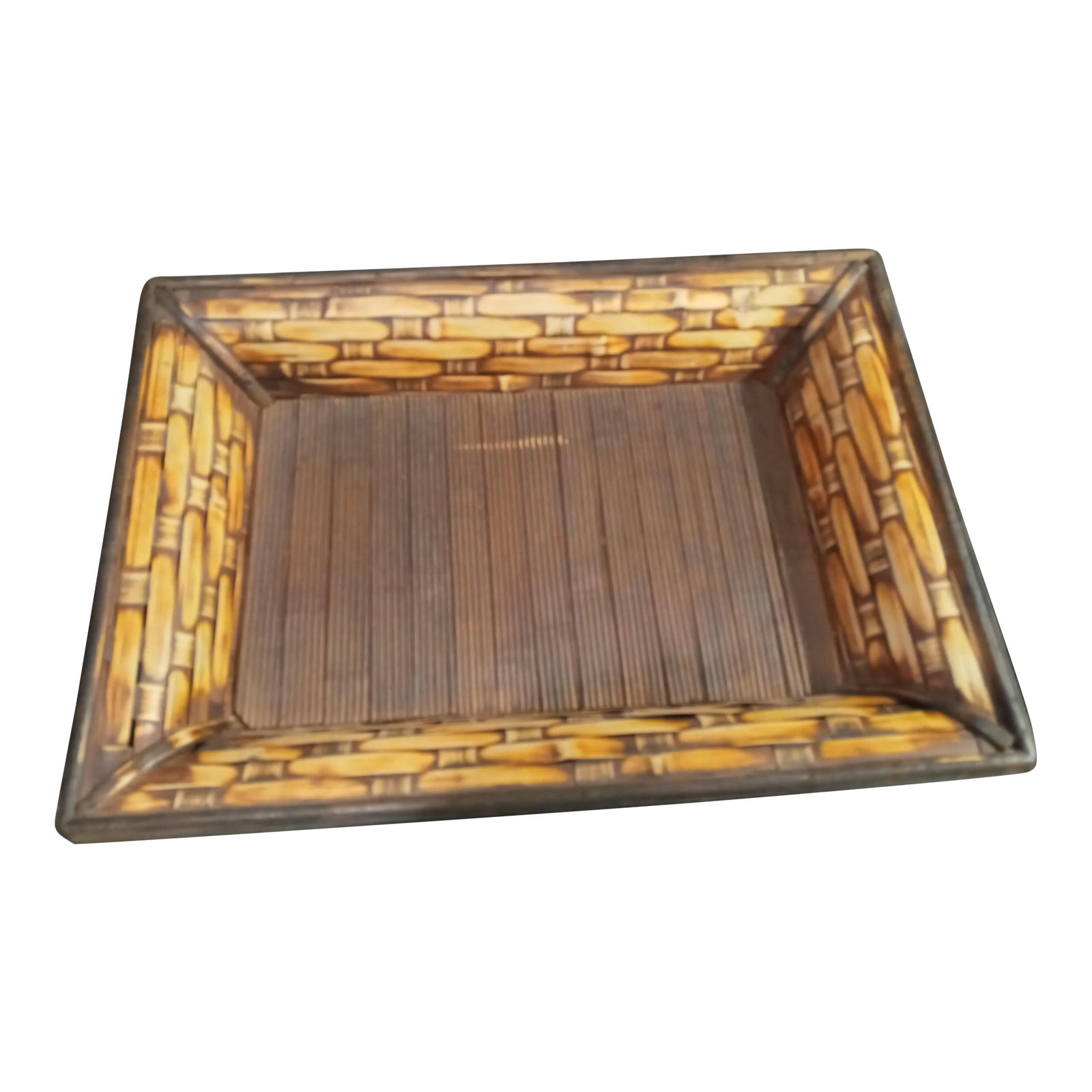 Vintage Bamboo Serving Tray Chairish