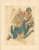 Original 1932 Art Deco sporting print by Milivoj Uzelac depicting two wrestlers in a dynamic grappling pose. From the...