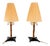 Vintage Bamboo Table Lamps with Fabric Shades by Rupert Nikoll, 1950s, Set of 2 For Sale