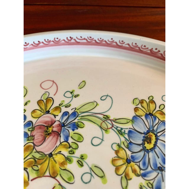 Late 20th Century Vintage Hand Painted Ceramic Serving Tray From Portugal For Sale - Image 5 of 12